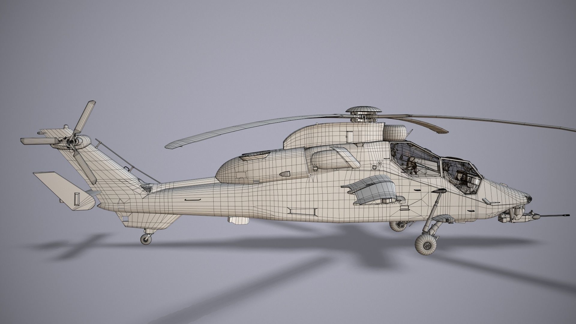 EC-665 Tiger HAD Spainish Army Basic Animation Low-poly 3D model_37