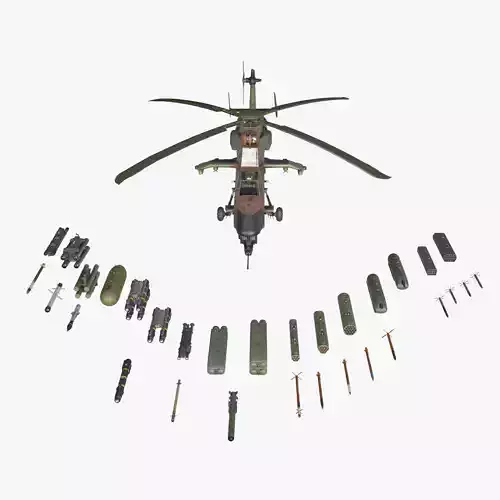 EC-665 Tiger HAD Spainish Army Basic Animation Low-poly 3D model