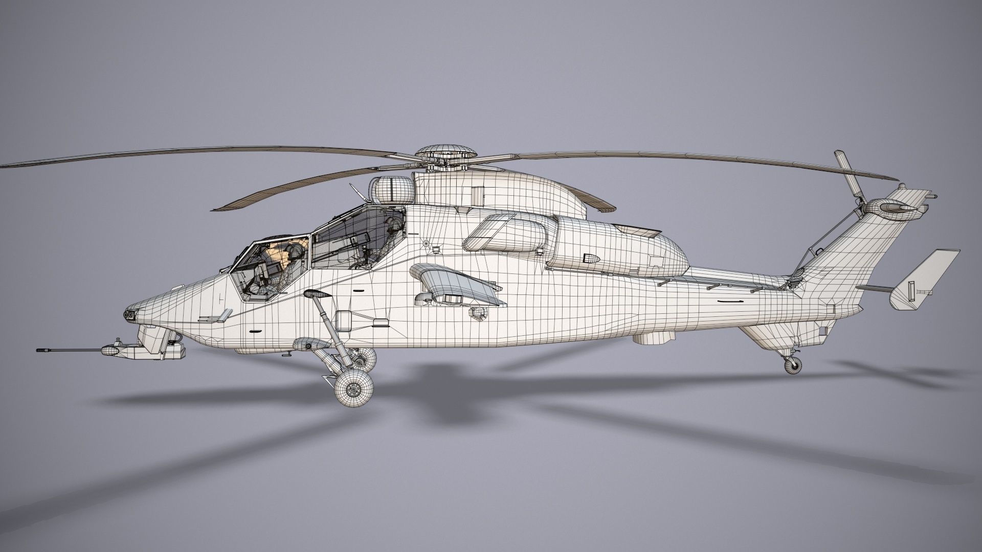 EC-665 Tiger HAD Spainish Army Basic Animation Low-poly 3D model_36