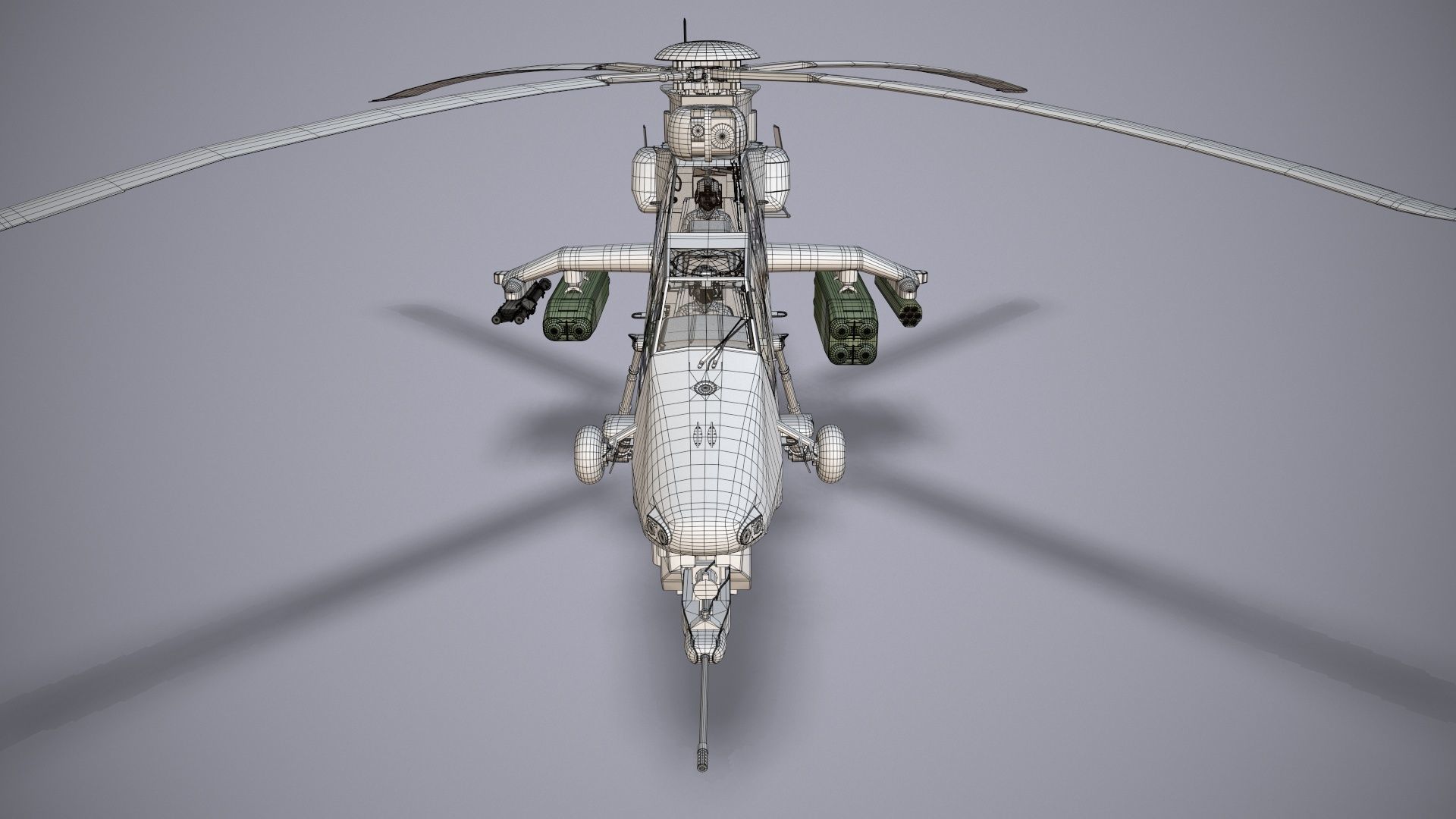 EC-665 Tiger HAD Spainish Army Complex Animation Low-poly 3D model_45