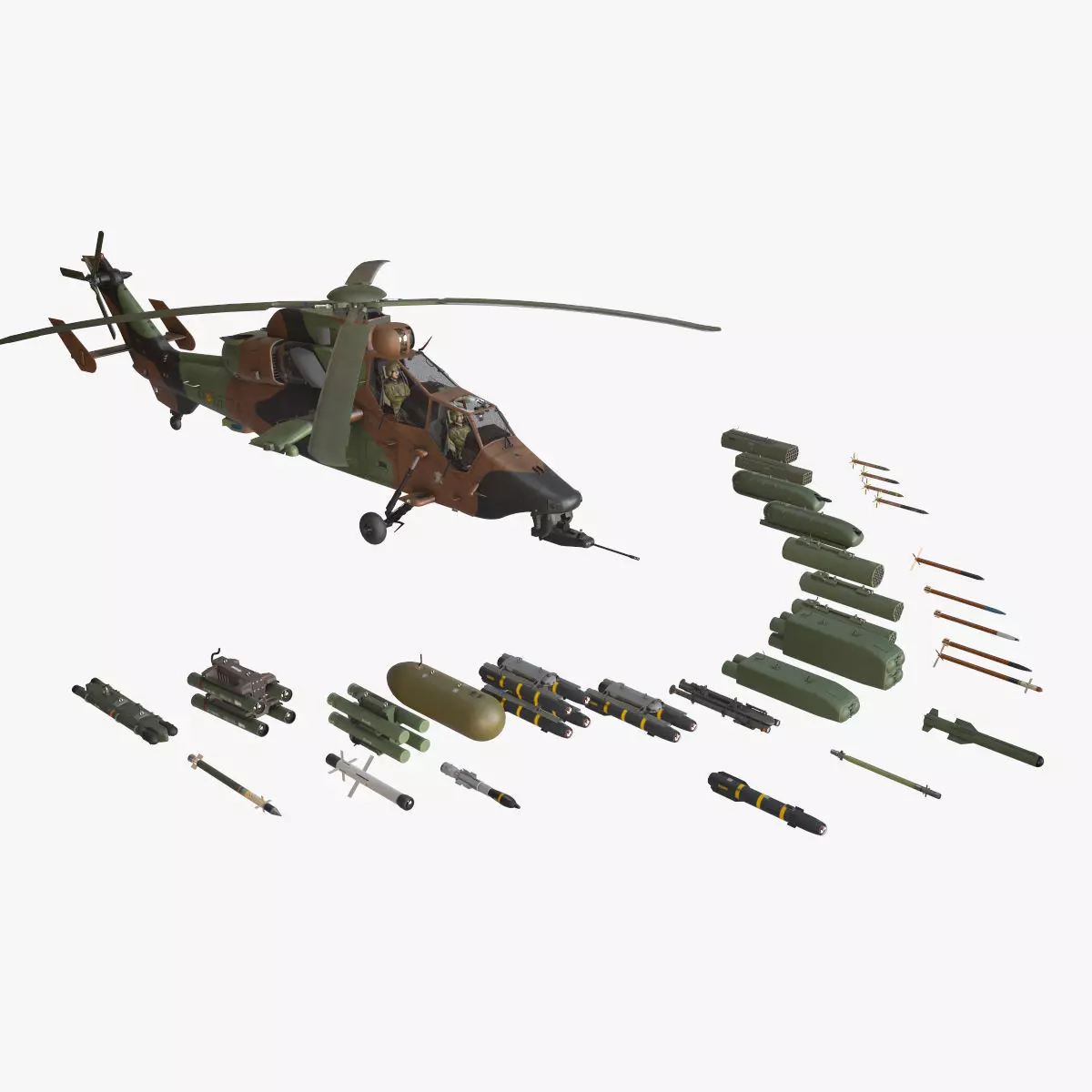 EC-665 Tiger HAD Spainish Army Complex Animation Low-poly 3D model_0