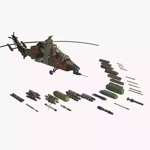 EC-665 Tiger HAD Spainish Army Complex Animation Low-poly 3D model
