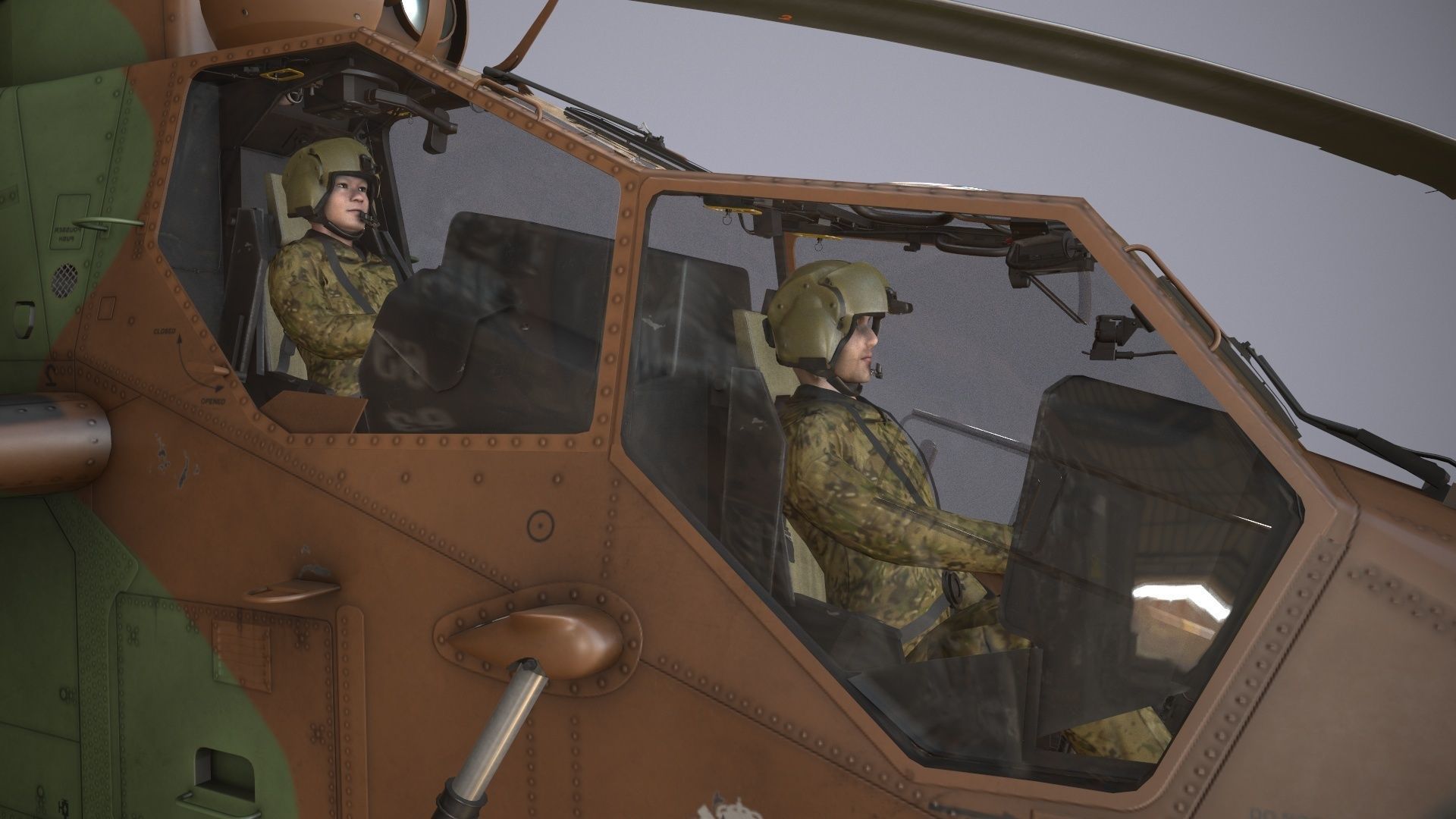 EC-665 Tiger HAD Spainish Army Complex Animation Low-poly 3D model_9