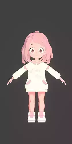 Rigged anime kid girl