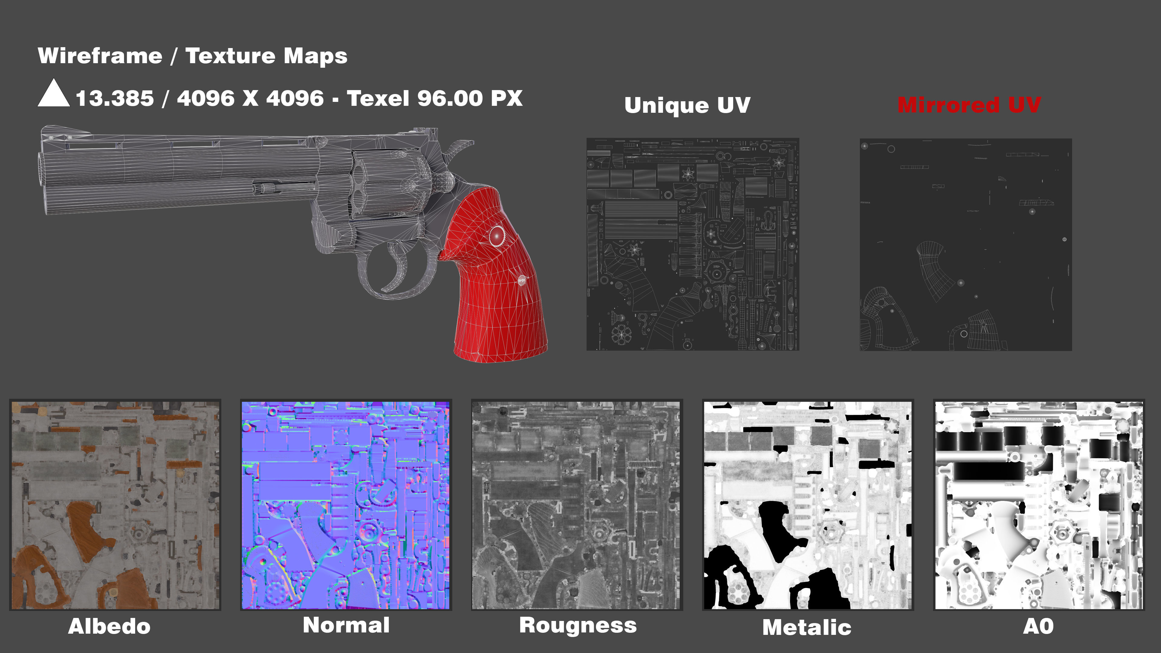 Python Revolver 6 -Telescopic Sight Low-poly 3D model_12