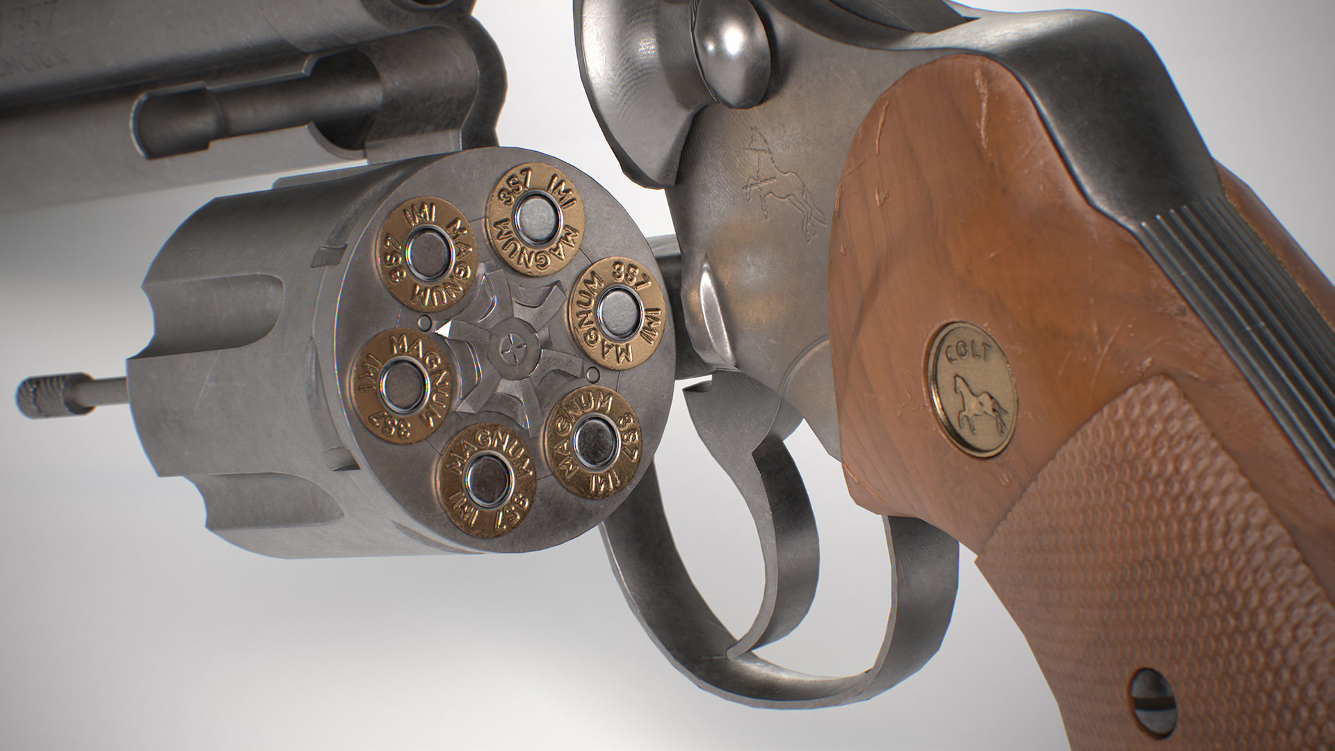 Python Revolver 6 -Telescopic Sight Low-poly 3D model_4