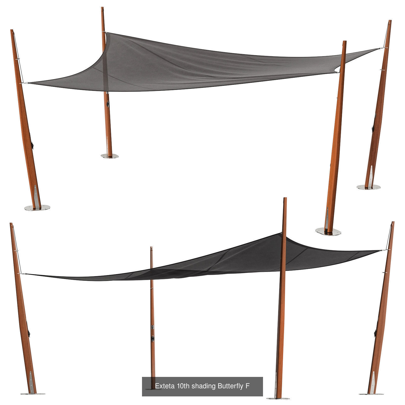 Exteta 10th shading Butterfly 6 in 1 3D Model Collection_6