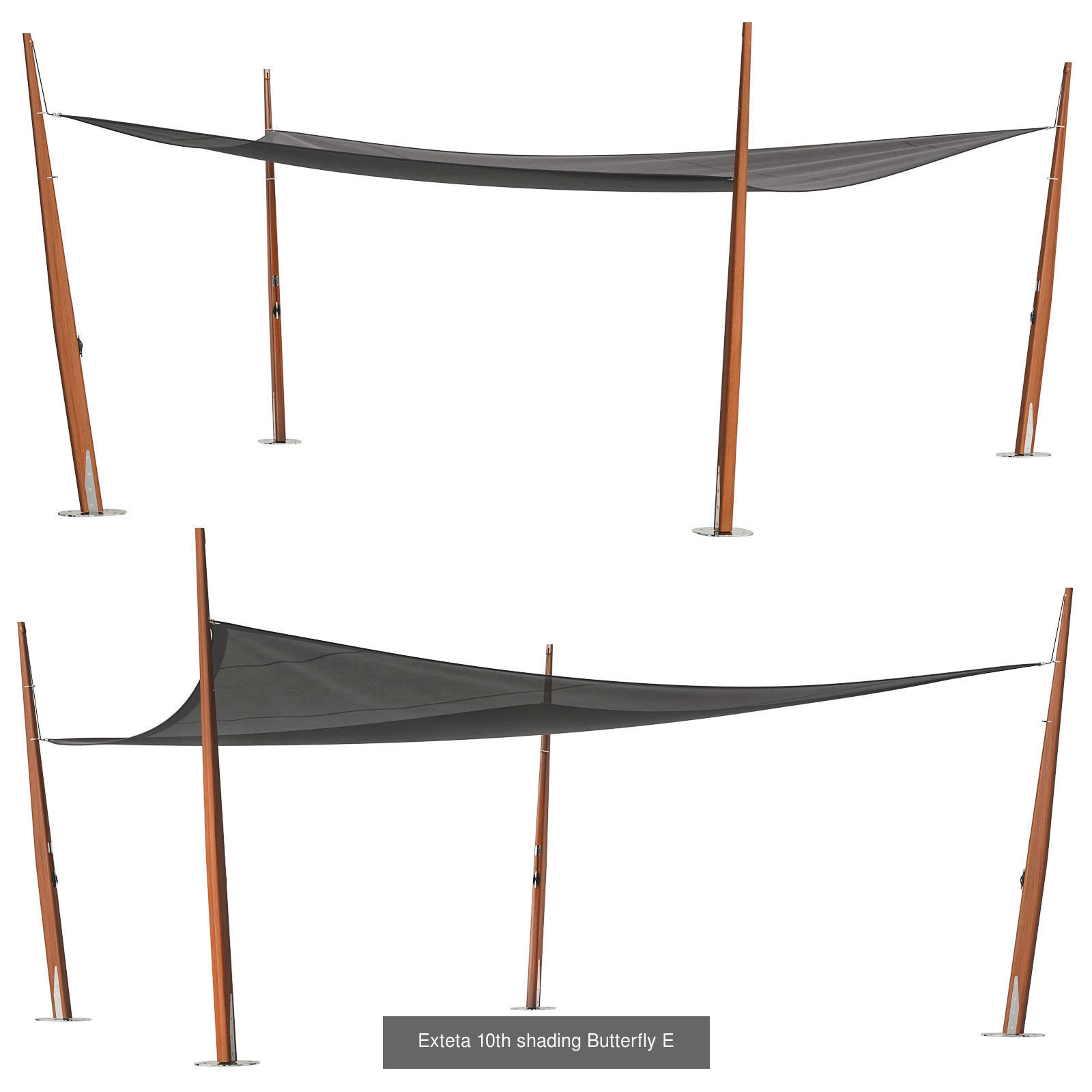 Exteta 10th shading Butterfly 6 in 1 3D Model Collection_5