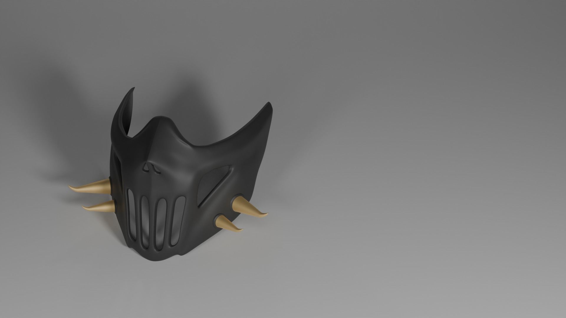 Evil mask Low-poly 3D model_3