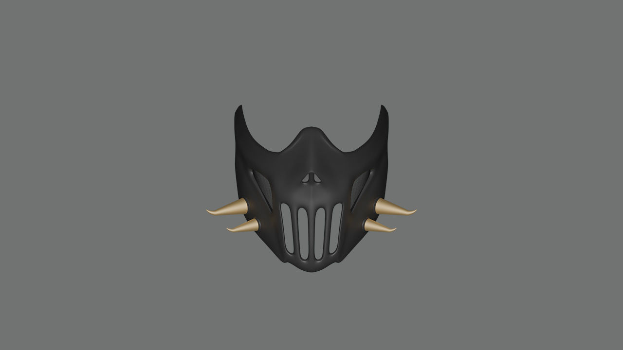 Evil mask Low-poly 3D model_5