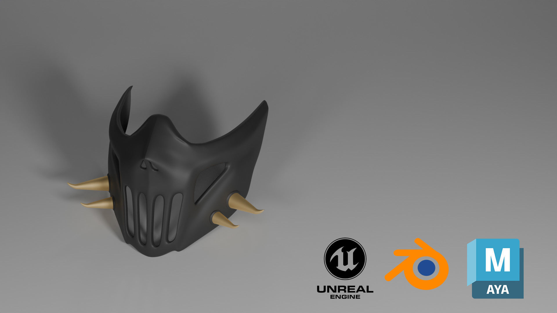 Evil mask Low-poly 3D model_1