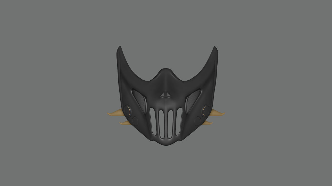 Evil mask Low-poly 3D model_4