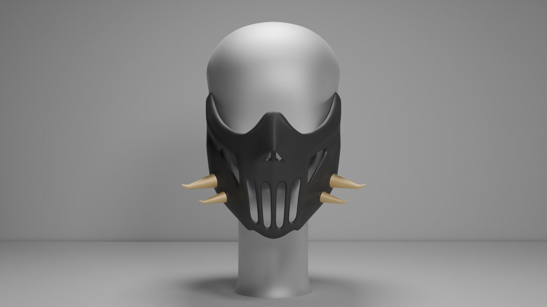 Evil mask Low-poly 3D model_2