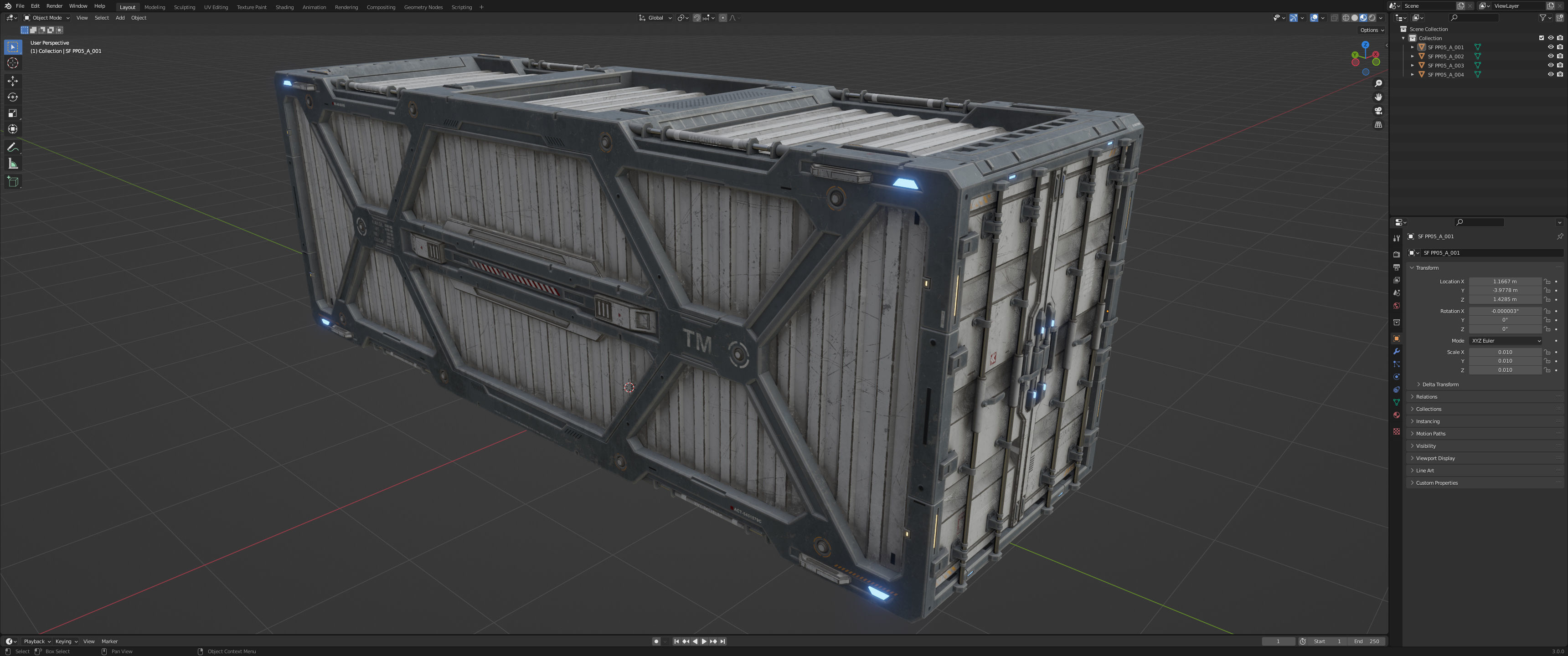 Sci-Fi Container Type A -PBR Low-poly 3D model_5