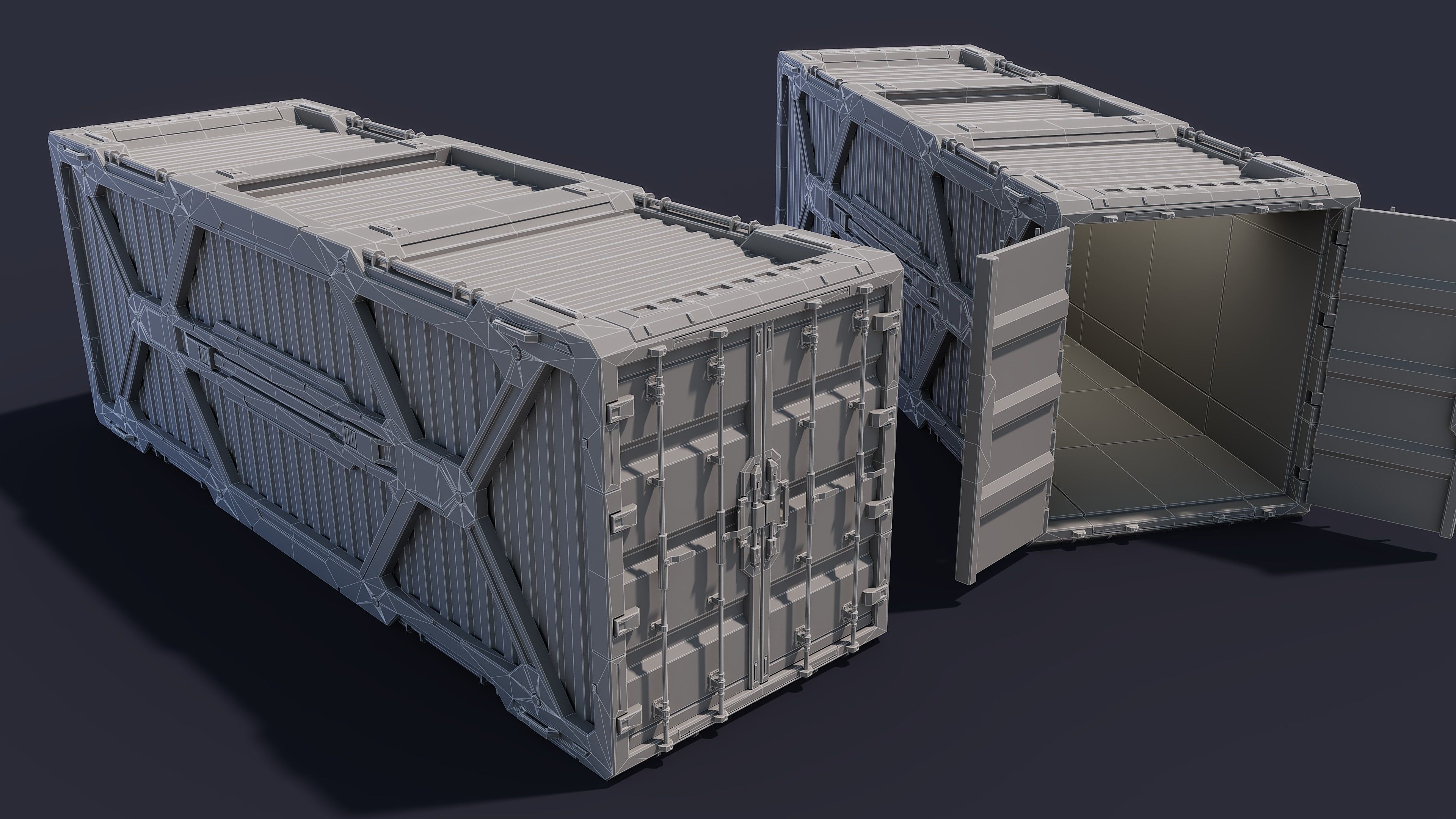Sci-Fi Container Type A -PBR Low-poly 3D model_3