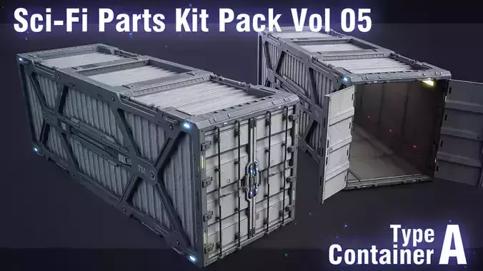 Sci-Fi Container Type A -PBR Low-poly 3D model Sci-Fi Container Type A -PBR Low-poly 3D model