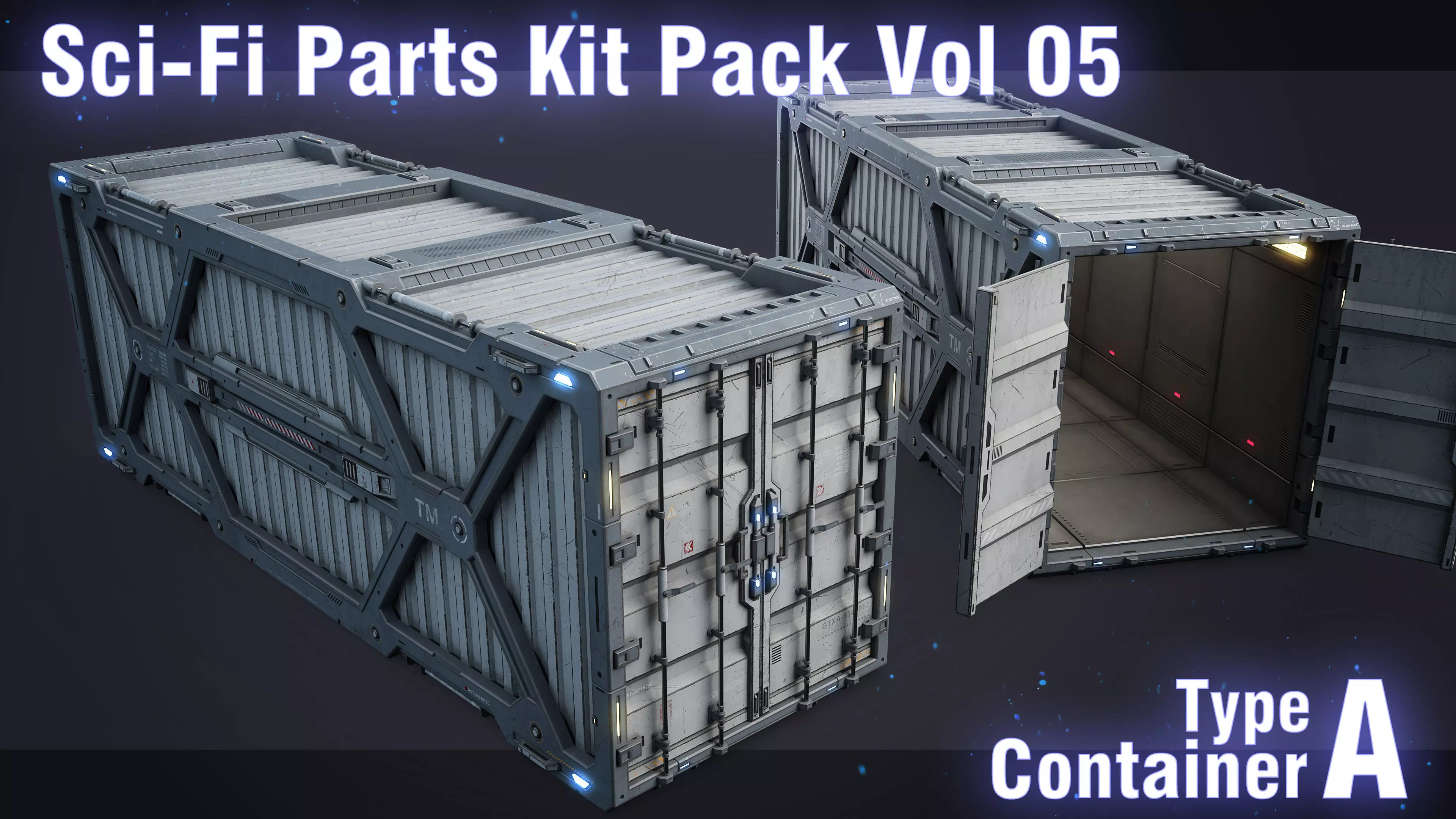 Sci-Fi Container Type A -PBR Low-poly 3D model_0