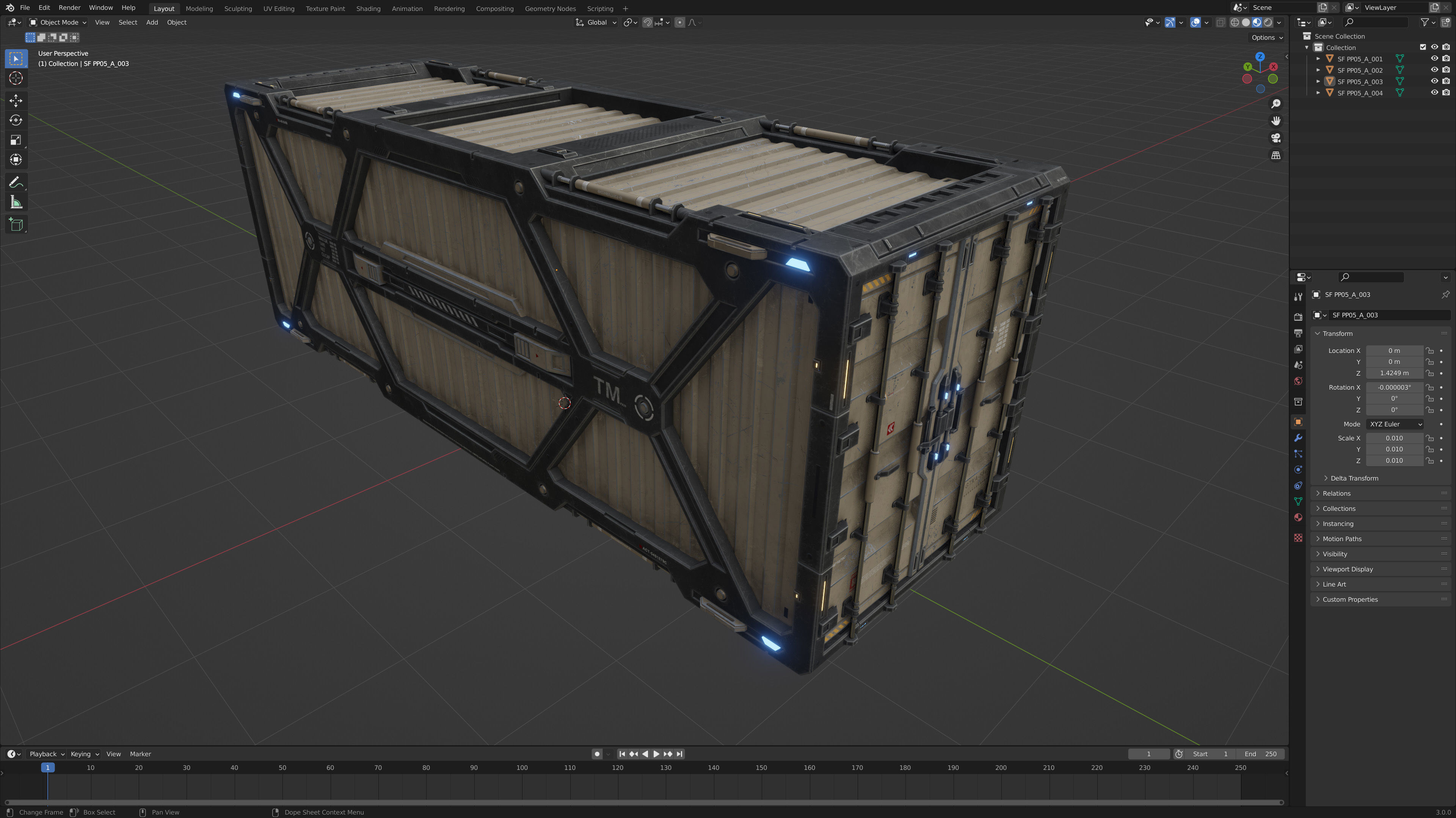 Sci-Fi Container Type A -PBR Low-poly 3D model_6