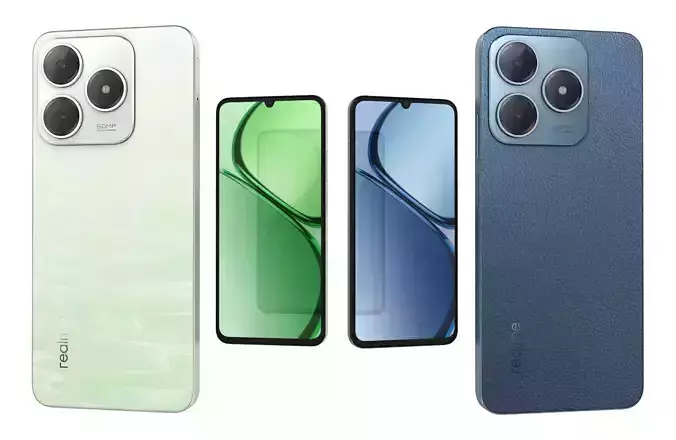 Realme C63 Leather Blue And Jade Green