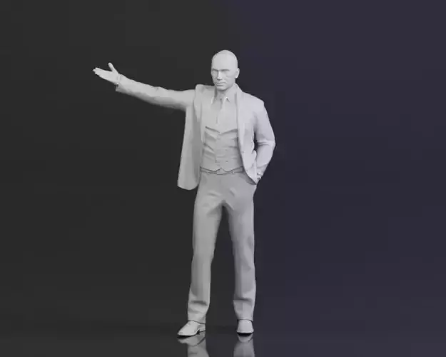 S00104 Man in a commanding pose 3dp 3D print model