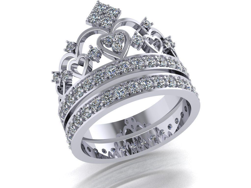 Crown ring 3D print model_2