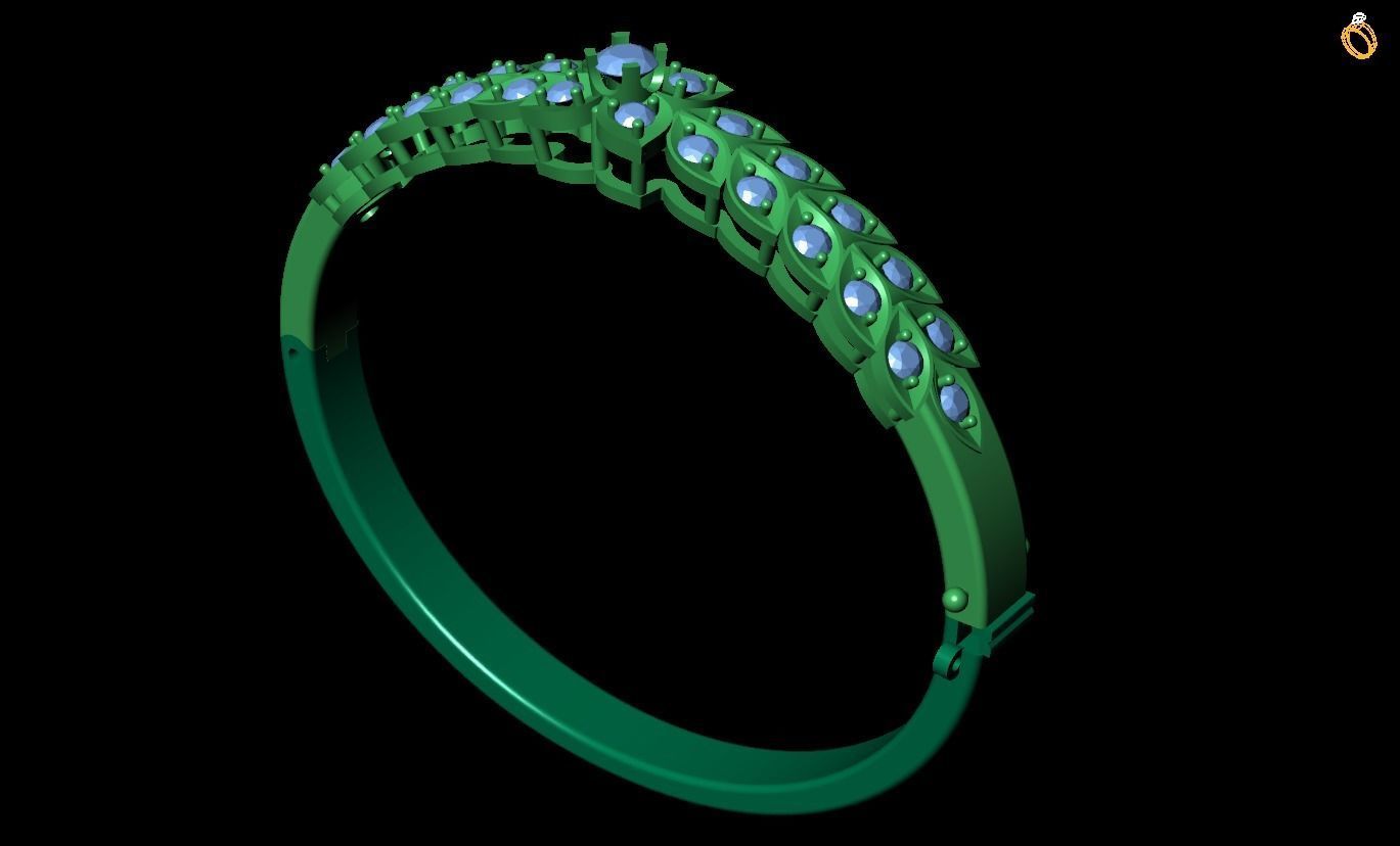 Leaf bangle 3D print model_3