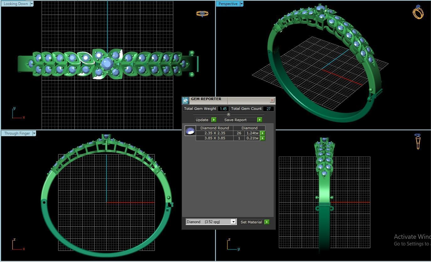 Leaf bangle 3D print model_4