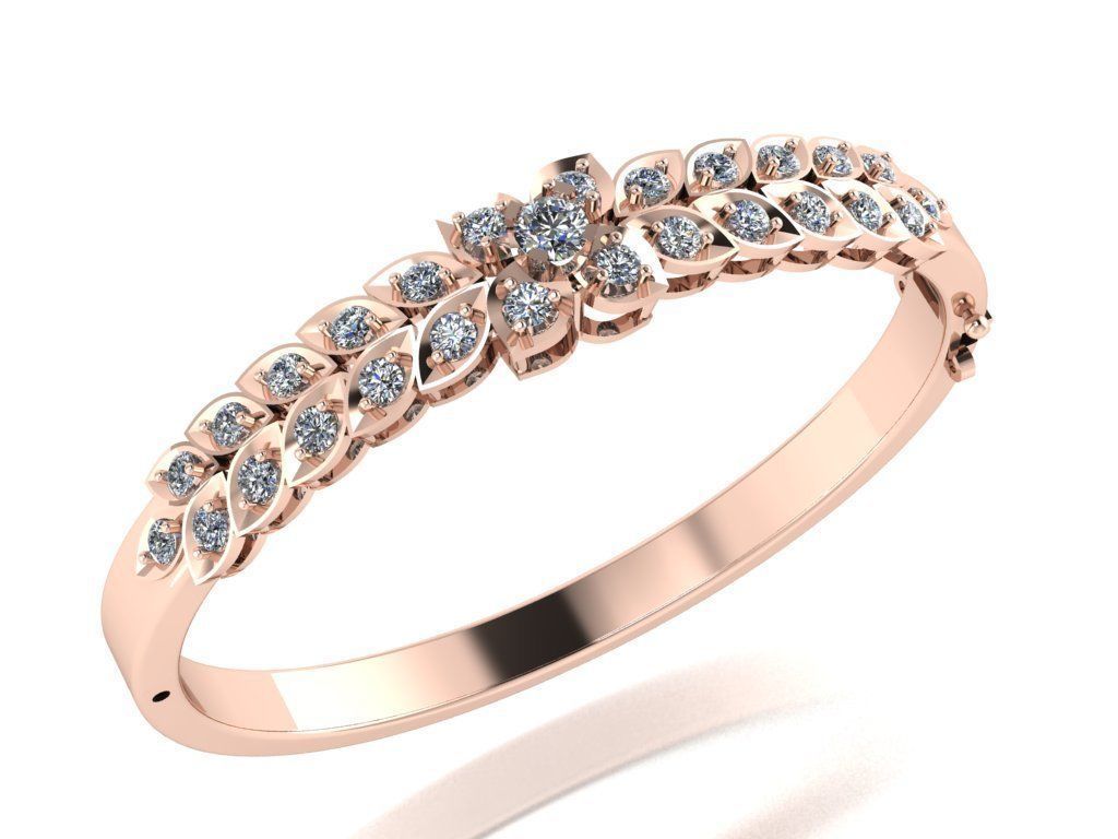 Leaf bangle 3D print model_1