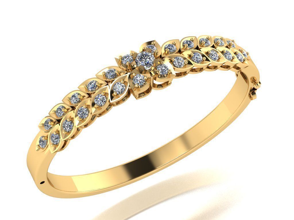 Leaf bangle 3D print model_2