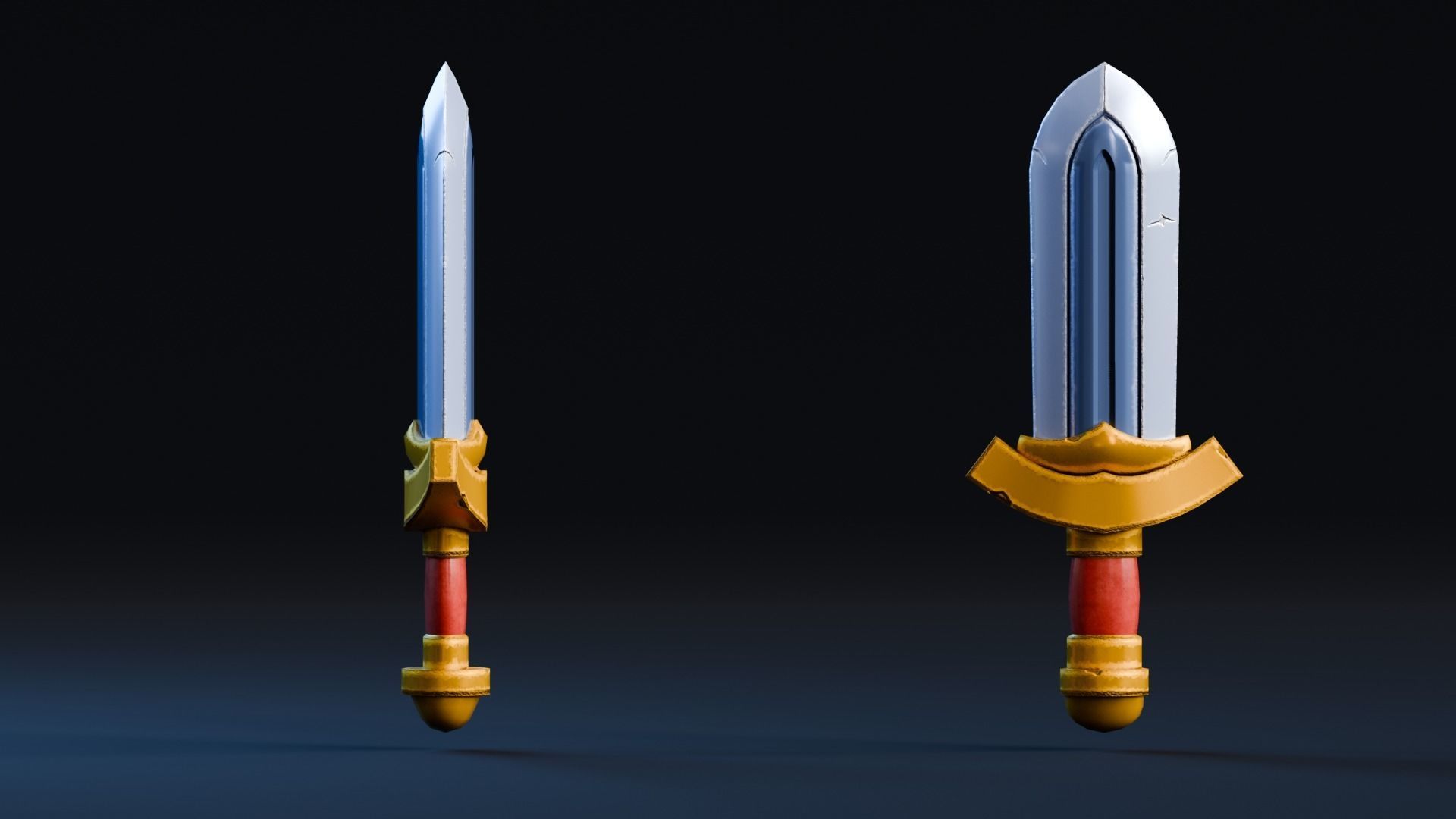 Low poly - Stylized Game Items - Sword Low-poly 3D model_1