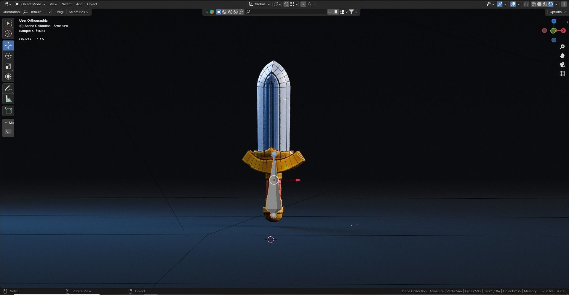 Low poly - Stylized Game Items - Sword Low-poly 3D model_7