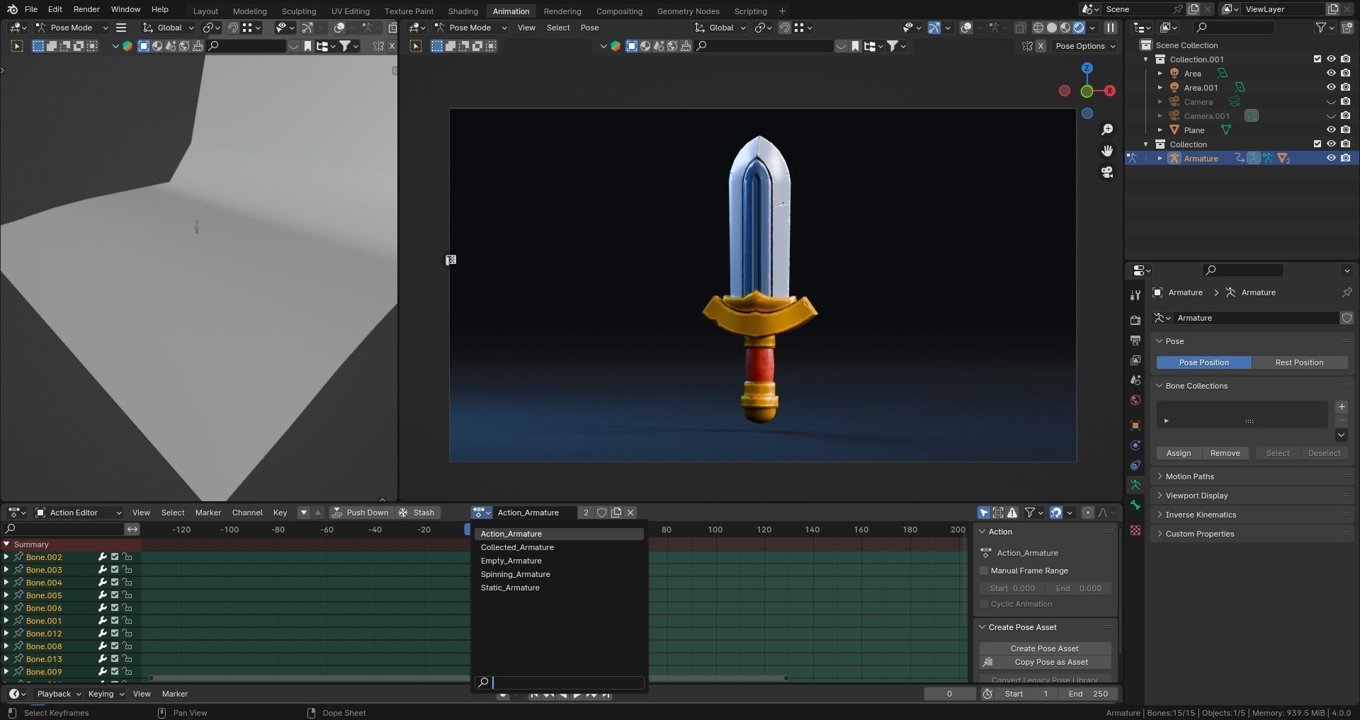 Low poly - Stylized Game Items - Sword Low-poly 3D model_8