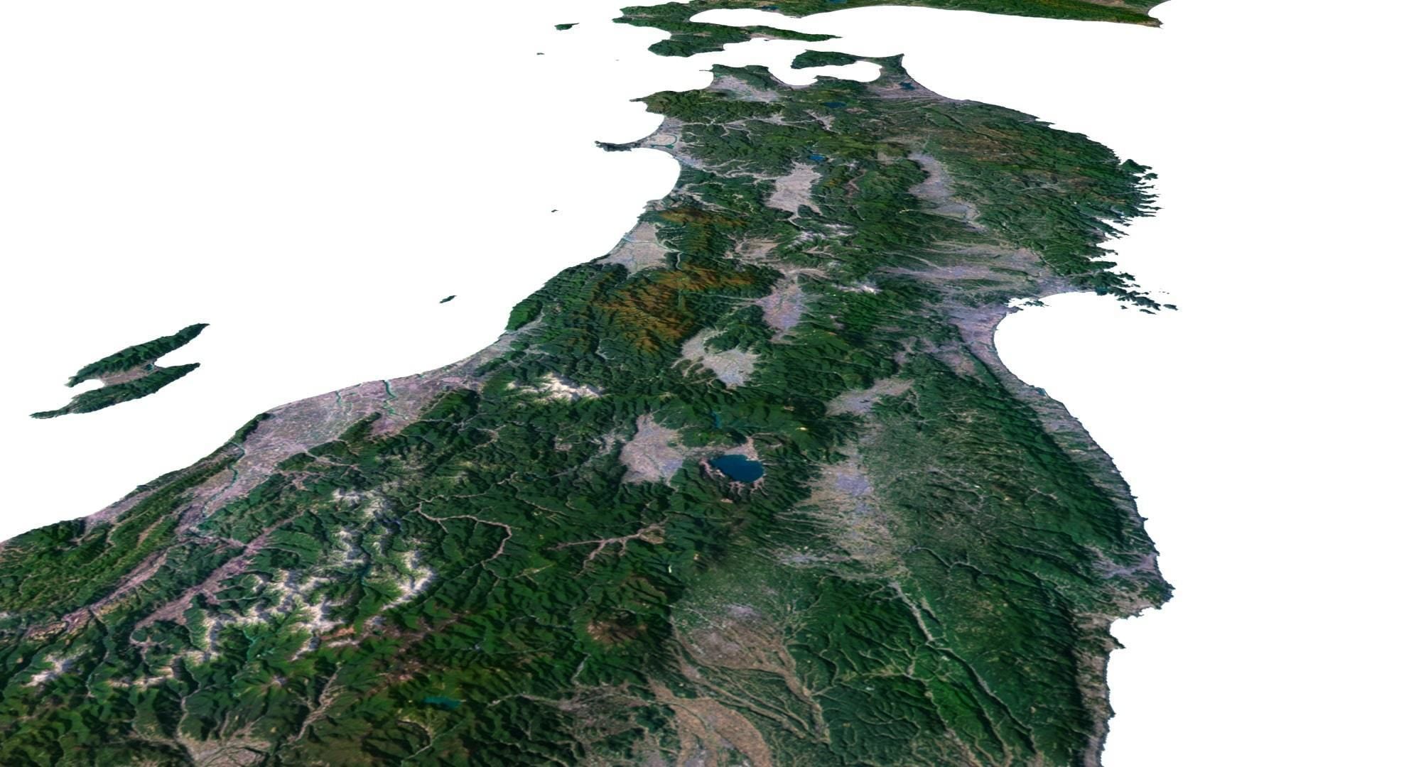 Japan Terrain 3D Map 3D model_10