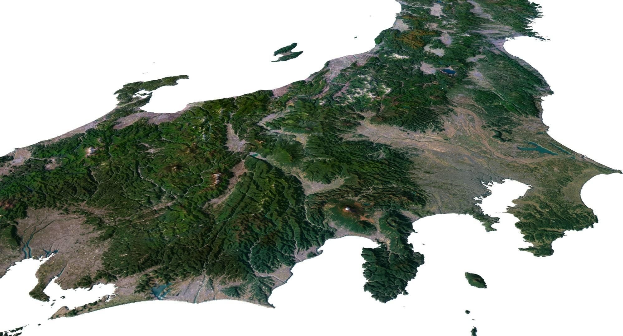 Japan Terrain 3D Map 3D model_7