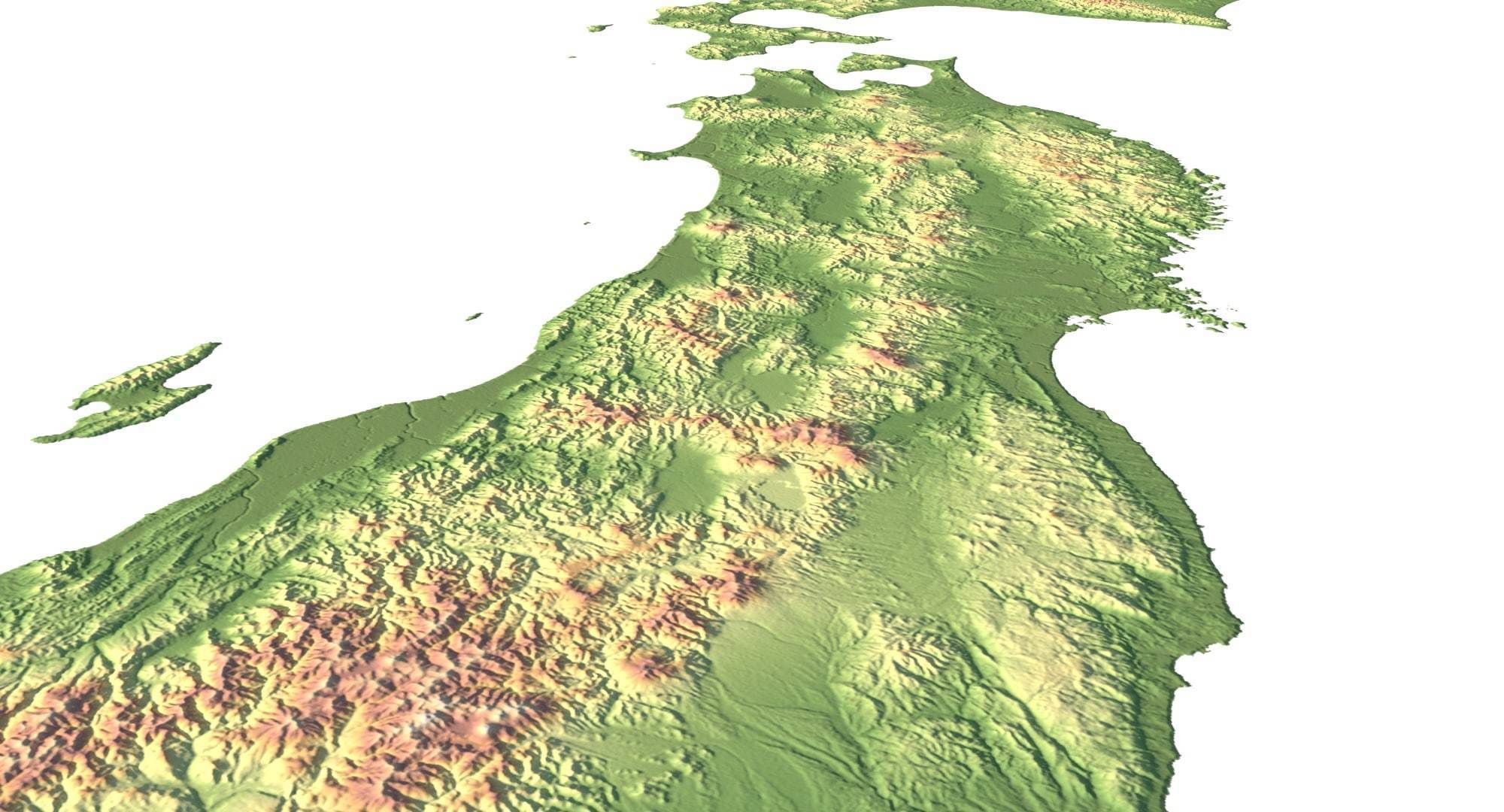Japan Terrain 3D Map 3D model_11