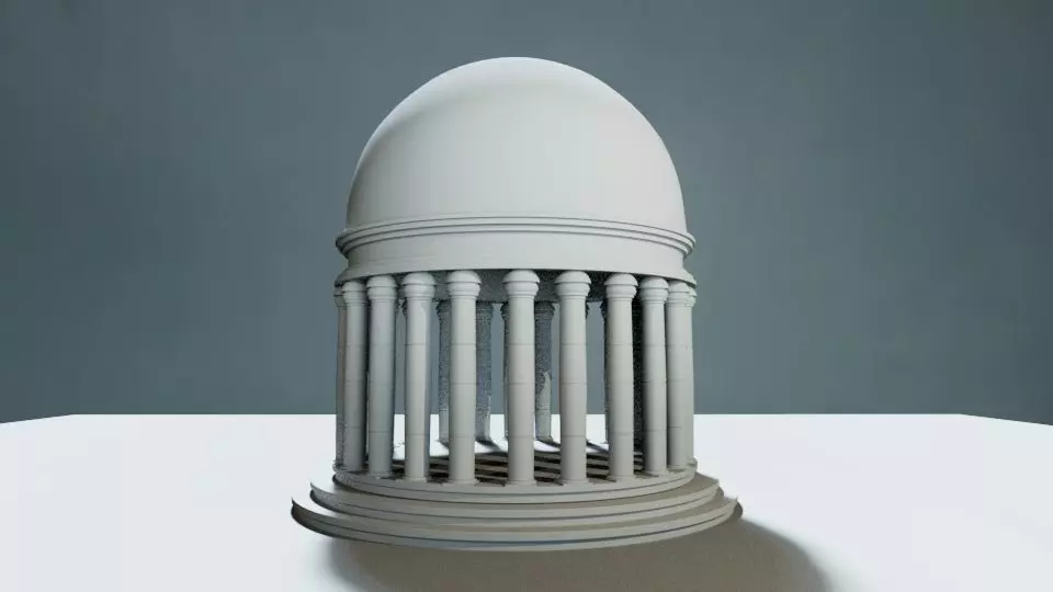 simple temple greek style 3D print model_0