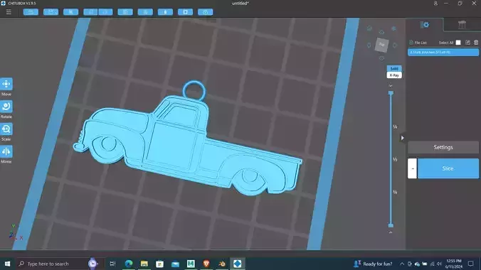 Truck Keychain Printing ready stl file