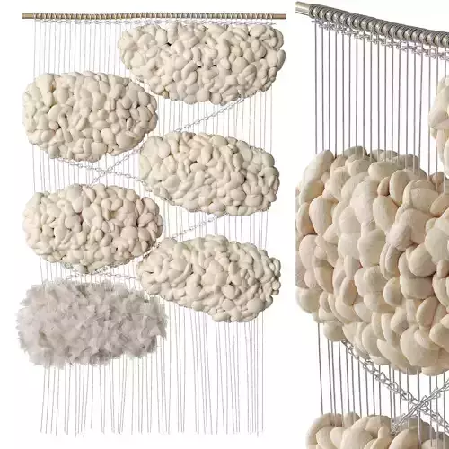 Tapestry Clouds white Low-poly 3D model