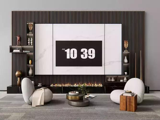 TV wall 9 3D model