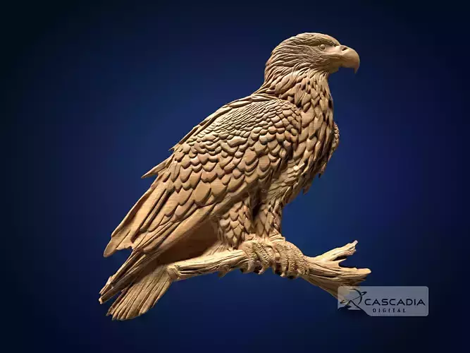 Bald Eagle Perched - CNC Router Carving Casting bird