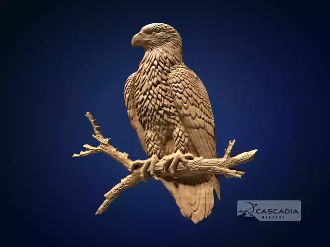 Bald Eagle Perched - CNC Router Carving Casting bird