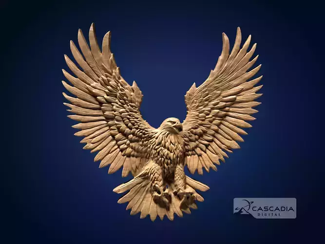 Bald Eagle In Flight - CNC Router Carving Casting bird