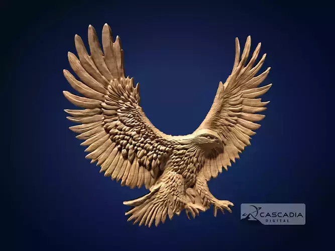 Bald Eagle In Flight - CNC Router Carving Casting bird