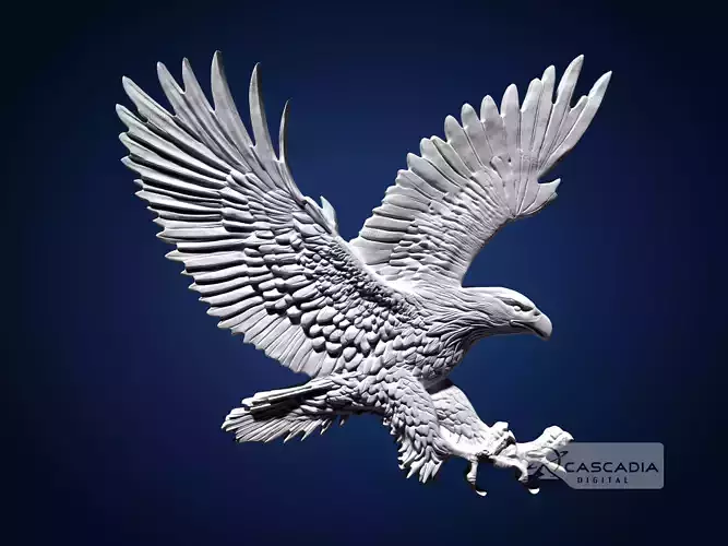 Bald Eagle CNC Router Carving Casting Bas Relief animal bird 3D print model