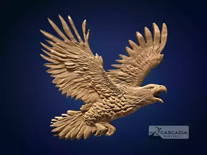 Bald Eagle In Flight - CNC Router Carving Casting bird