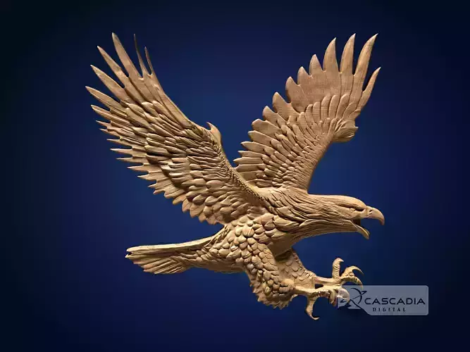 Bald Eagle In Flight - CNC Router Carving Casting bird