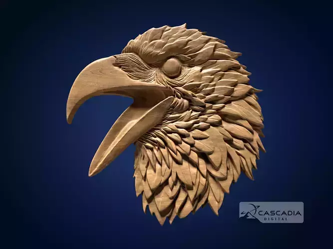 Raven Head - CNC Router Carving Casting animal bird