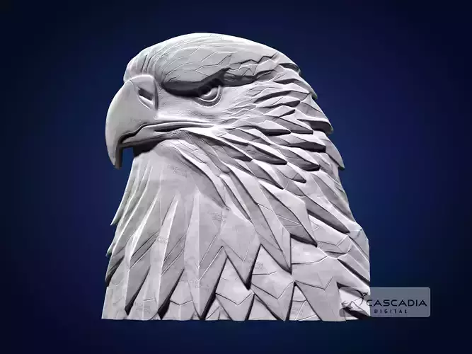Bald Eagle Head CNC Router Carving Casting Bas Relief bird 3D print model