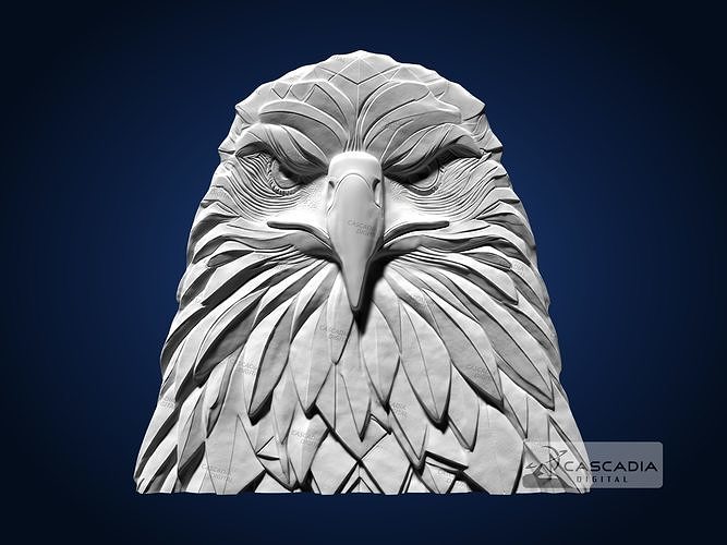 Bald Eagle Head CNC Router Carving Casting Bas Relief bird 3D print model
