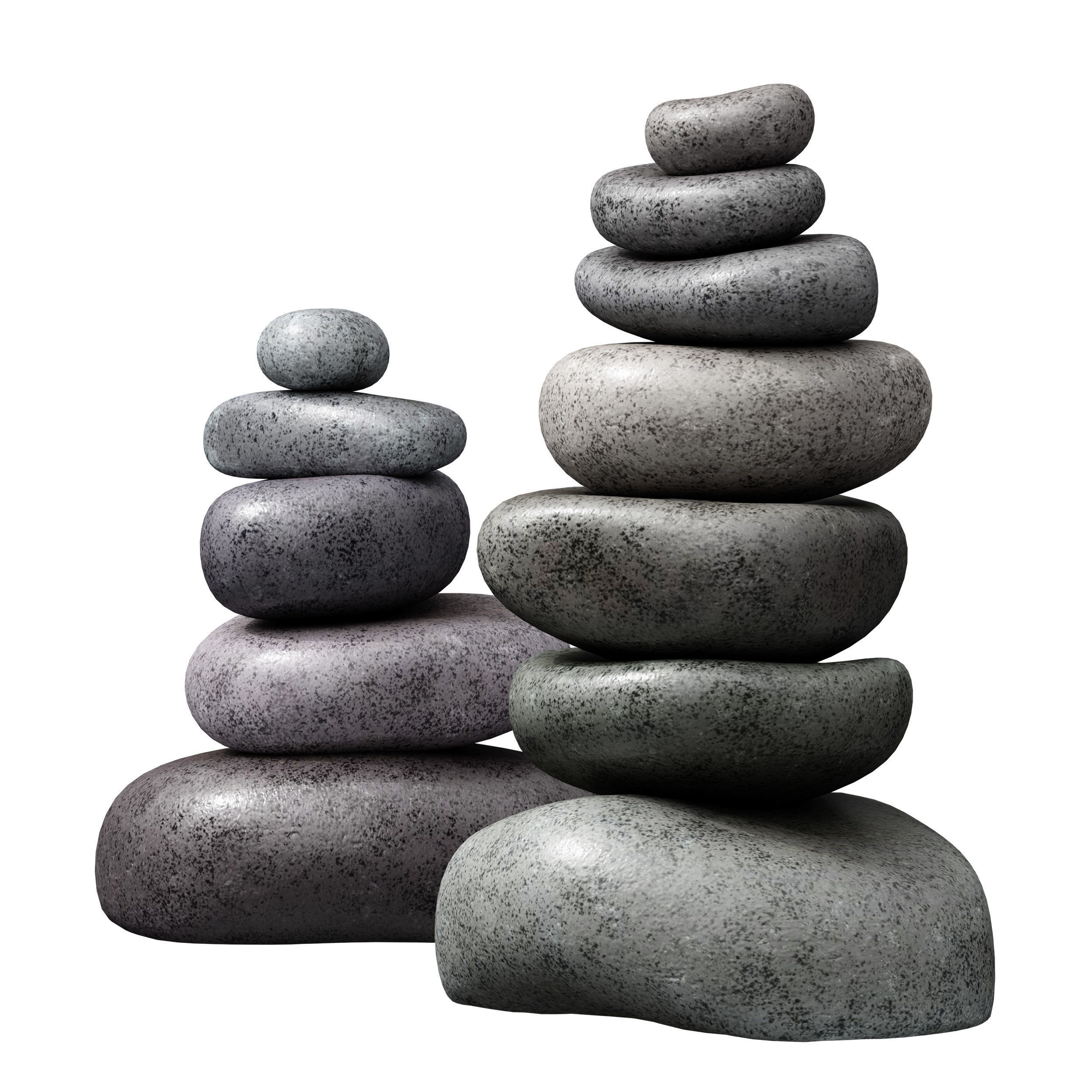 Stack of stones Zen stones Low-poly 3D model_4